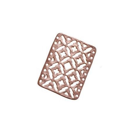 Plaque intercalaire 9 trous GM 38x28mm ROSE GOLD  - 1