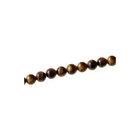 Perles rondes Oeil de Tigre 4mm Fil de 40cm x1  - 1