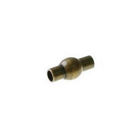Fermoir tube boule 16.5x8mm LAITON VIEILLI  - 1