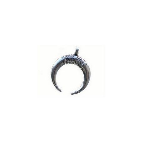 Breloque corne PM 18x15mm ARGENTÉ VIELLI x2  - 1