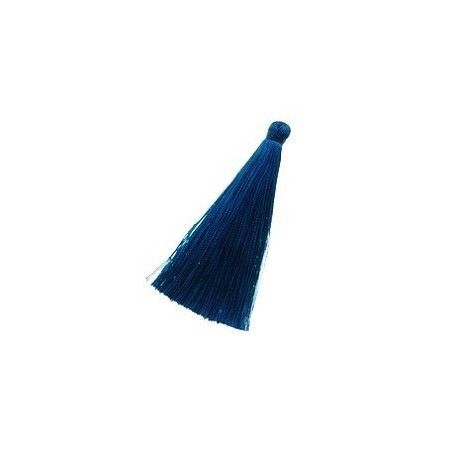 Pompon polyester soyeux 70mm MARINE  - 1
