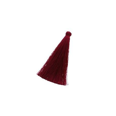 Pompon polyester soyeux 70mm GARNET  - 1