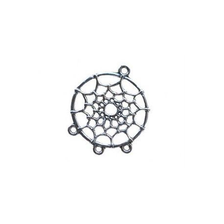 Pendentif attrape-rêves 3 anneaux 34.1x28.9mm LAITON VIEILLI  - 1