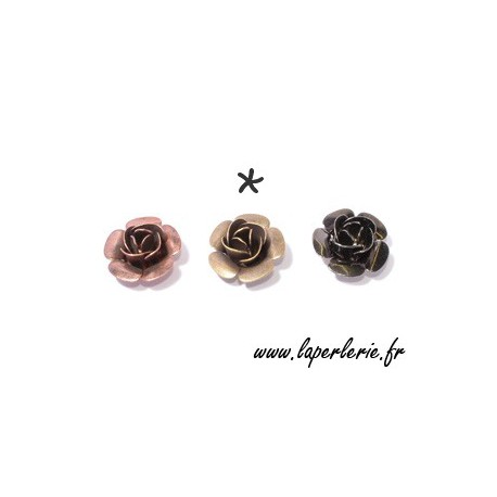 Rose 15 mm LAITON VIEILLI  - 1