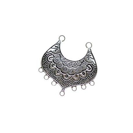 Pendentif bohème 7 anneaux 40.6x40.3mm ARGENTÉ VIEILLI  - 1
