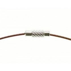 Choker nylon coated stainless steel with screw clasp diam.14cm BROWN COLOR