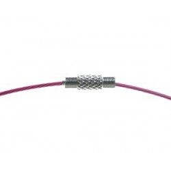 Choker nylon coated stainless steel with screw clasp diam.14cm PINK COLOR