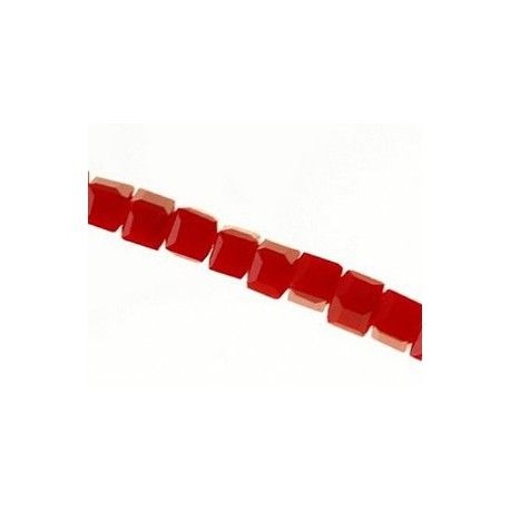 Cube facetté 2.5mm fil de 45cm DARK ROUGE  - 1