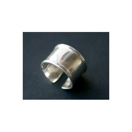 Support de bague à décorer avec rebords 15mm ARGENTÉ x1  - 1