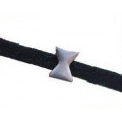 Loop for strap 3mm bow tie 4.8x6.2mm OLD SILVER COLOR x2