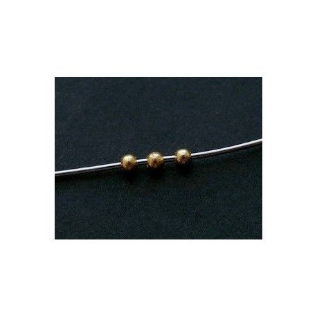 Perle ronde Argent 925 2mm plaqué OR 24Kt x10