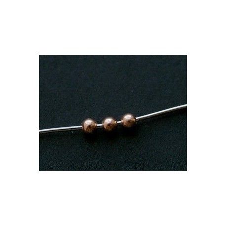 Perles argent 925 2mm plaqué ROSE GOLD x10