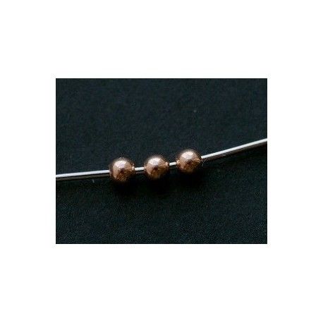 Perles argent 925 2.5mm plaqué ROSE GOLD x10