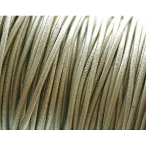 Cordon de cuir 1mm METALLIC LIGHT KHAKI x1m