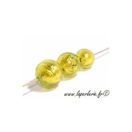 Ronde feuille d'or 8mm OLIVINE  - 1