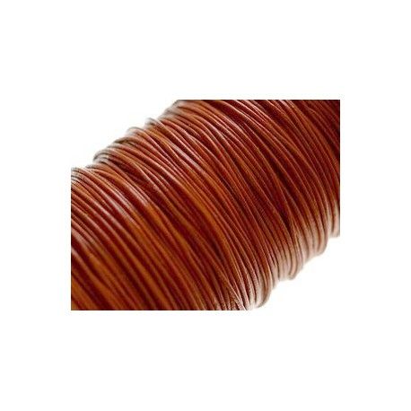 Cordon de cuir 2mm CANNELLE x1m  - 1