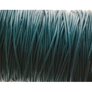 Cordon de cuir 2mm BLEU CANARD x1m