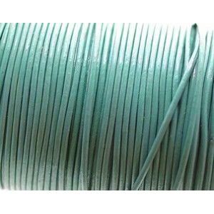Cordon de cuir 1mm VERT LAGON x1m