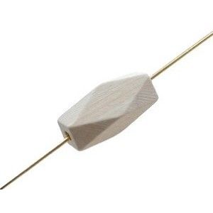 Hexa allongé 23x9mm BOIS BLANC x3