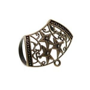 Attache foulard ajouré motif Étoile 44 x 27mm LAITON VIEILLI  - 1