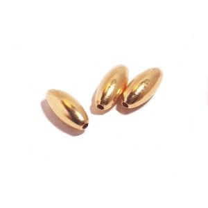 Perle métal grain de riz 3.3X7.3mm DORÉ x10  - 1