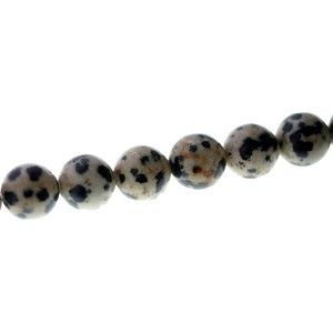 Ronde 8mm JASPE DALMATIEN x1 fil de 40cm