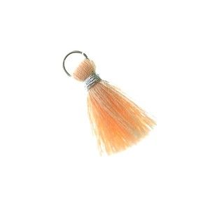 Pompon de fils avec anneau 20/22mm fil argenté SILK x1  - 1