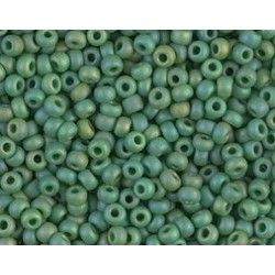 Seed beads Miyuki 8/0 411FR Matte Opaque Green AB x10g