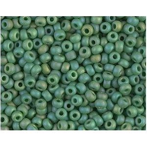 Rocaille Miyuki 8/0 411FR Matte Opaque Green AB x10g