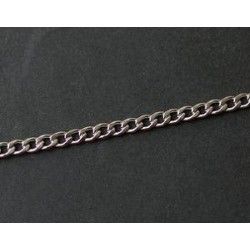 Flat gourmette chain 2.80x3.70mm Stainless Steel x1m