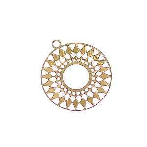 Laser cut rond motif losange 20x18mm DORÉ x2