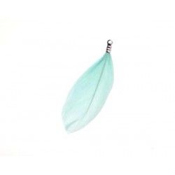 Feather 4cm LIGHT TURQUOISE x2