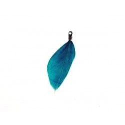 Feather 4cm PEACOCK BLUE x2