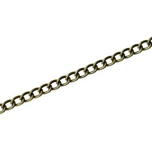 Chaîne gourmette 3.30x2.20mm LAITON VIEILLI x1m