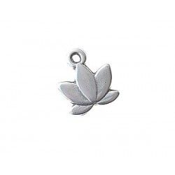 Charm lotus blossom 11x10mm OLD SILVER COLOR x1