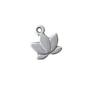 Breloque fleur de lotus 11x10mm ARGENTÉ VIEILLI x1