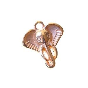 Breloque tête d'éléphant 17.9x15.8mm ROSE GOLD x1