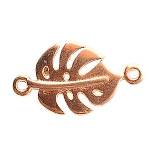 Intercalaire feuille de monstera 22.3x12.6mm ROSE GOLD x1