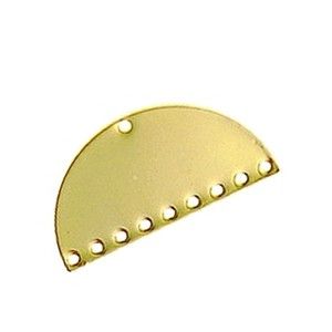 Intercalaire demi-lune 10 trous 30x16mm DORÉ x1