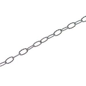 Chaine maillon ovale strié 3.3x5.8mm ARGENTÉ VIEILLI x1m