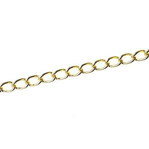 Chaîne maille gourmette allongée 4mm DORÉ, le mètre.