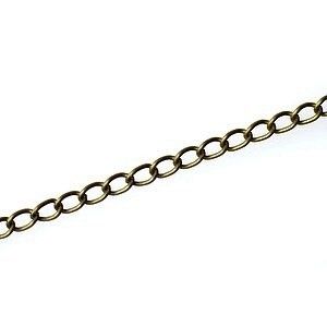 Chaîne maille gourmette allongée 4mm LAITON, le mètre.