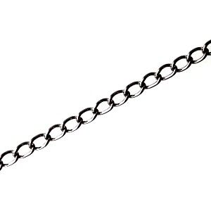 Chaîne maille gourmette allongée 4mm ÉTAIN, le mètre.