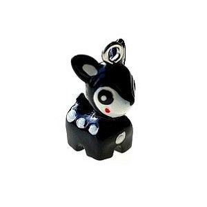 Petit faon résine 19.5x10.5mm NOIR/BLANC x1