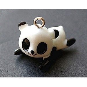 Panda allongé résine 23x16mm NOIR/BLANC x1