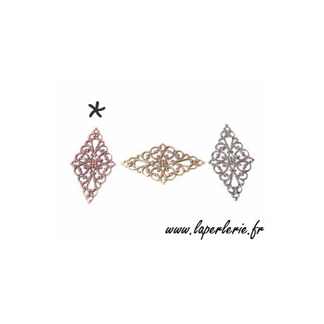 Estampe losange 45x25 mm CUIVRE  - 1