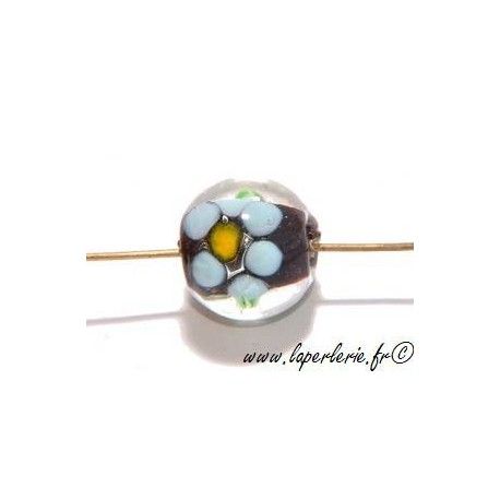 Ronde inclusion fleur 12mm JET  - 1