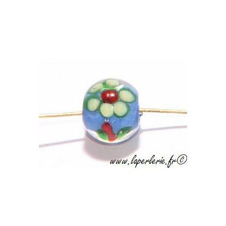 Ronde inclusion fleur 12mm PERVENCHE  - 1