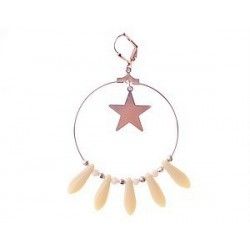 KIT EARRINGS Star Creole BEIGE/GOLD COLOR