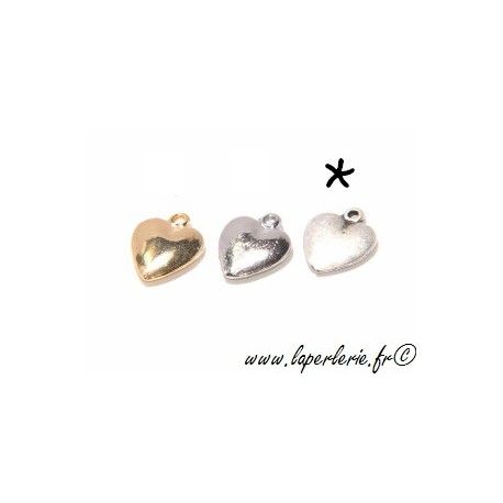 Coeur 10mm metal ARGENTE VIEILLI  - 1